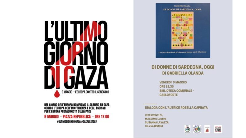 Venerdì 9 maggio per le donne sarde e per Gaza