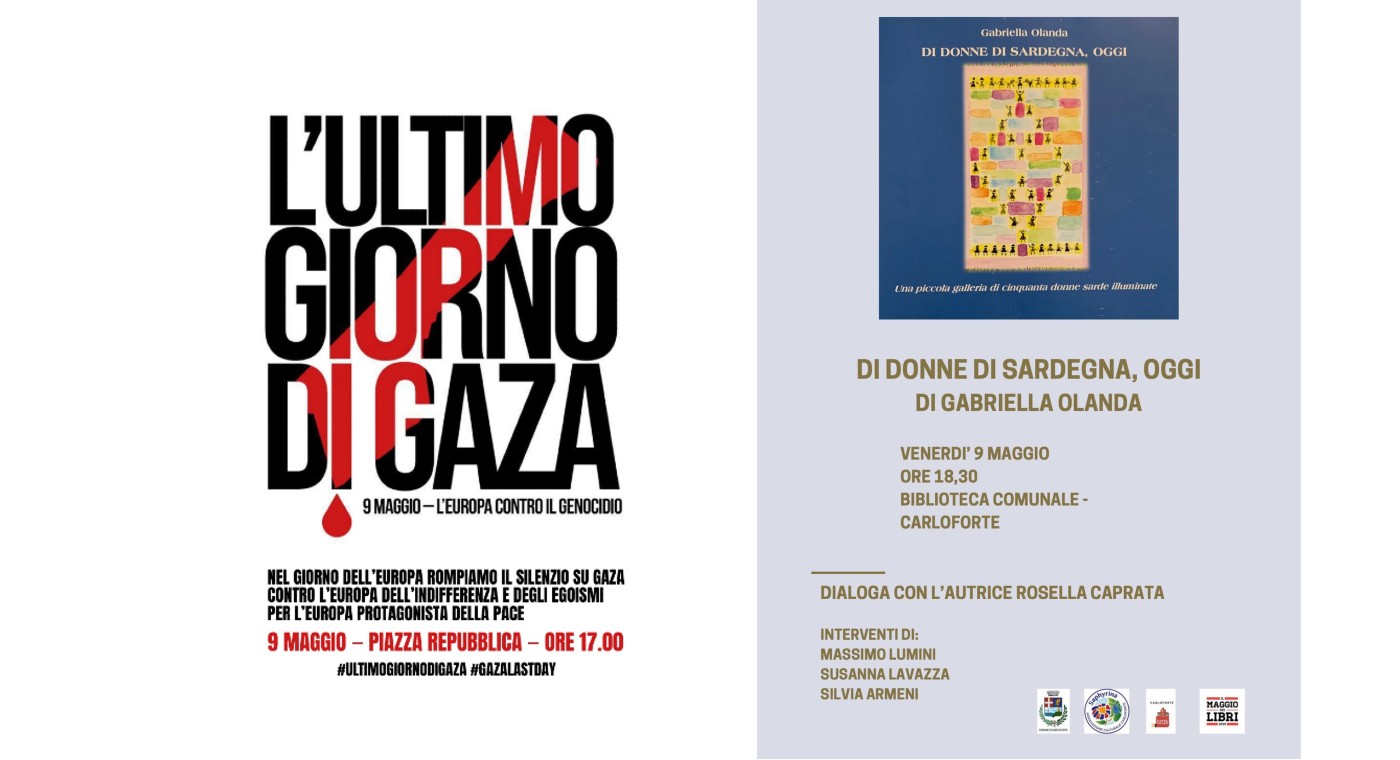 Venerdì 9 maggio per le donne sarde e per Gaza